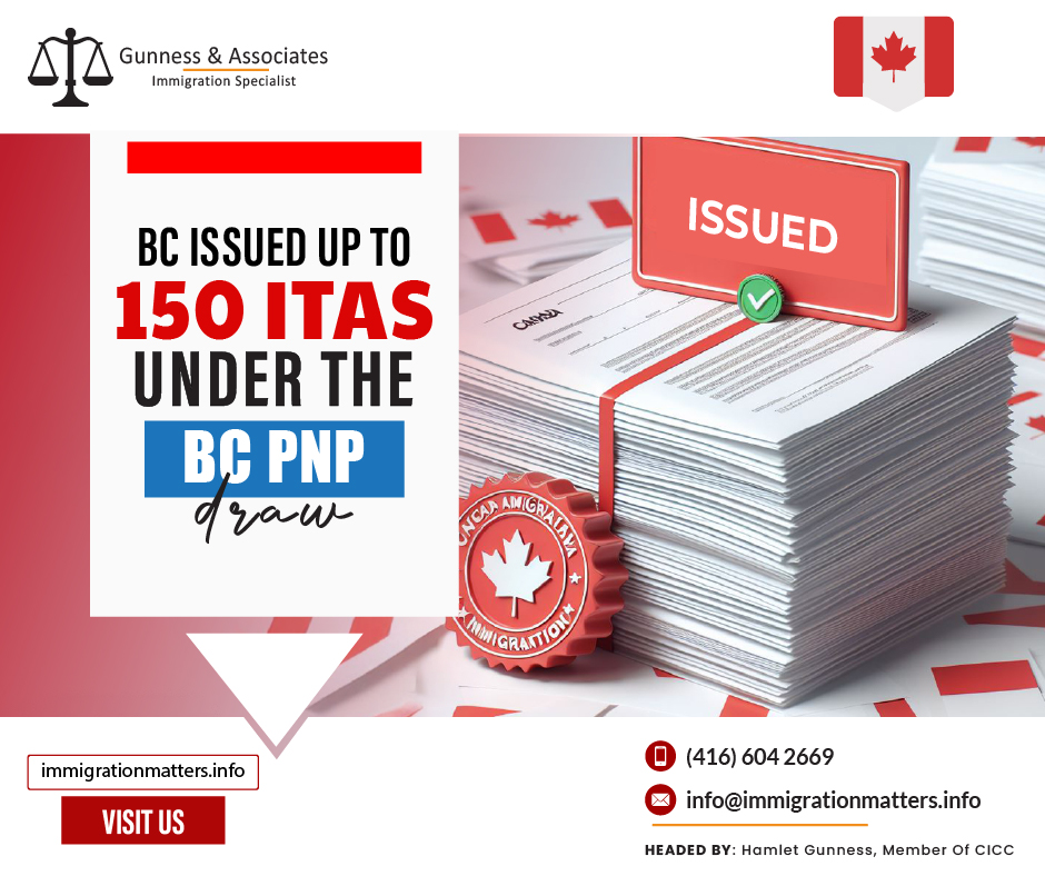 BC issued up to 150 Invitations to Apply (ITAs) under the British Columbia PNP Draw