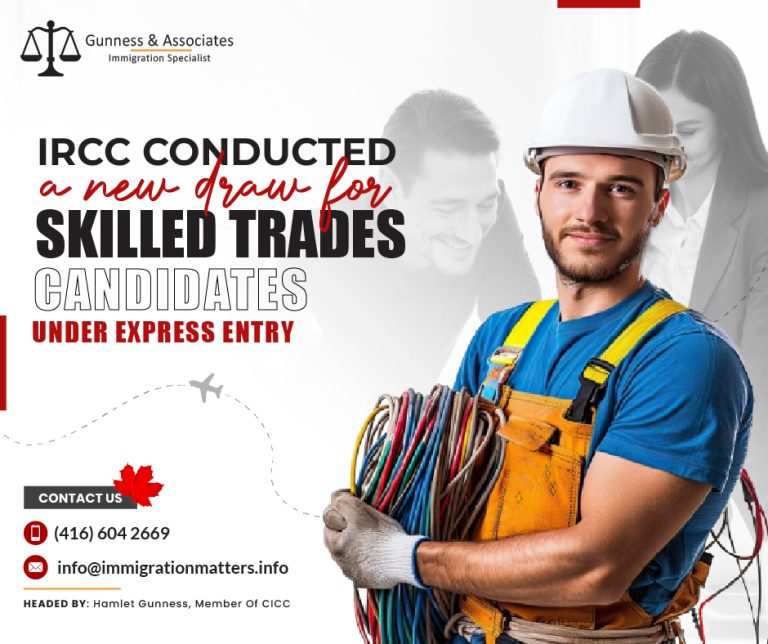 IRCC Holds Express Entry New Draw for Skilled Trades Candidates