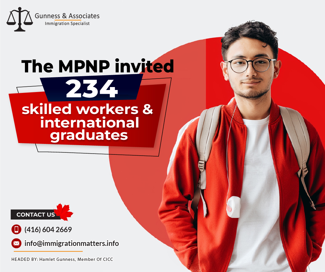 The MPNP draw invited 234 skilled workers and international graduates