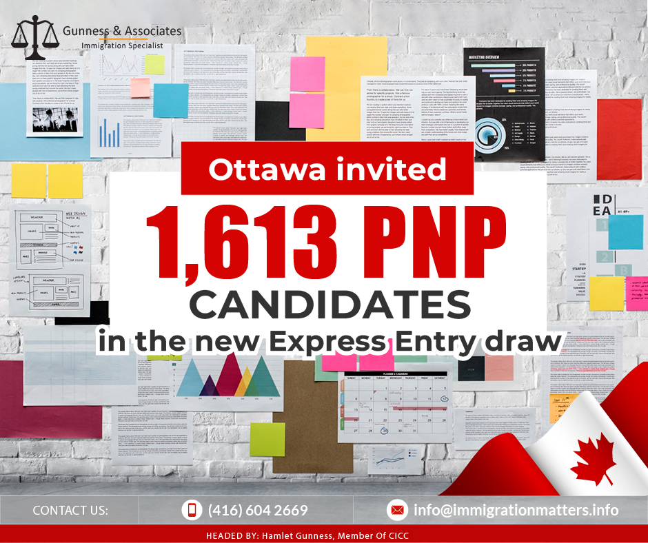 Ottawa Invites 1,613 PNP Candidates in the New Express Entry Draw