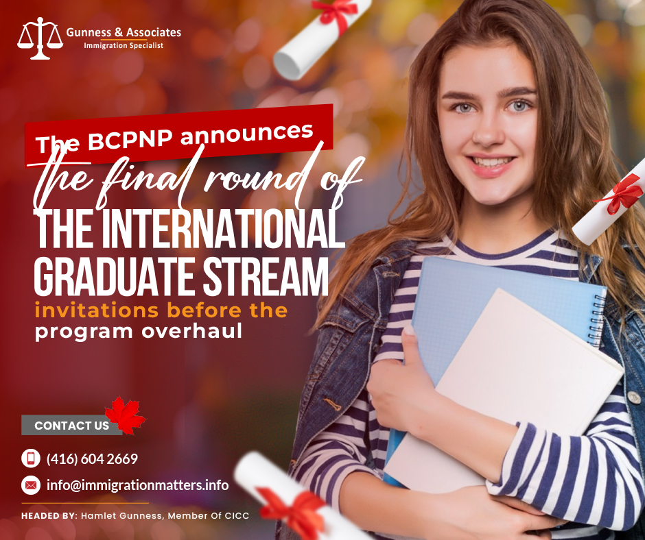 The BC PNP announces the final round of the International Graduate Stream invitations before the program overhaul