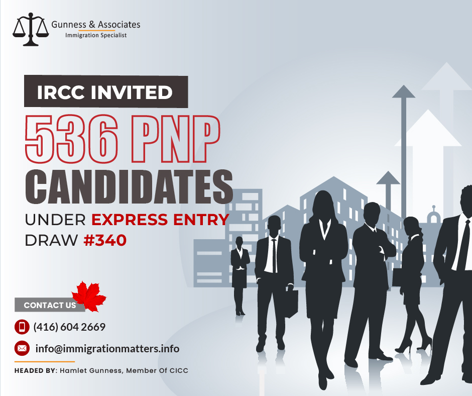 IRCC Invites 536 PNP Candidates in Express Entry Draw #340