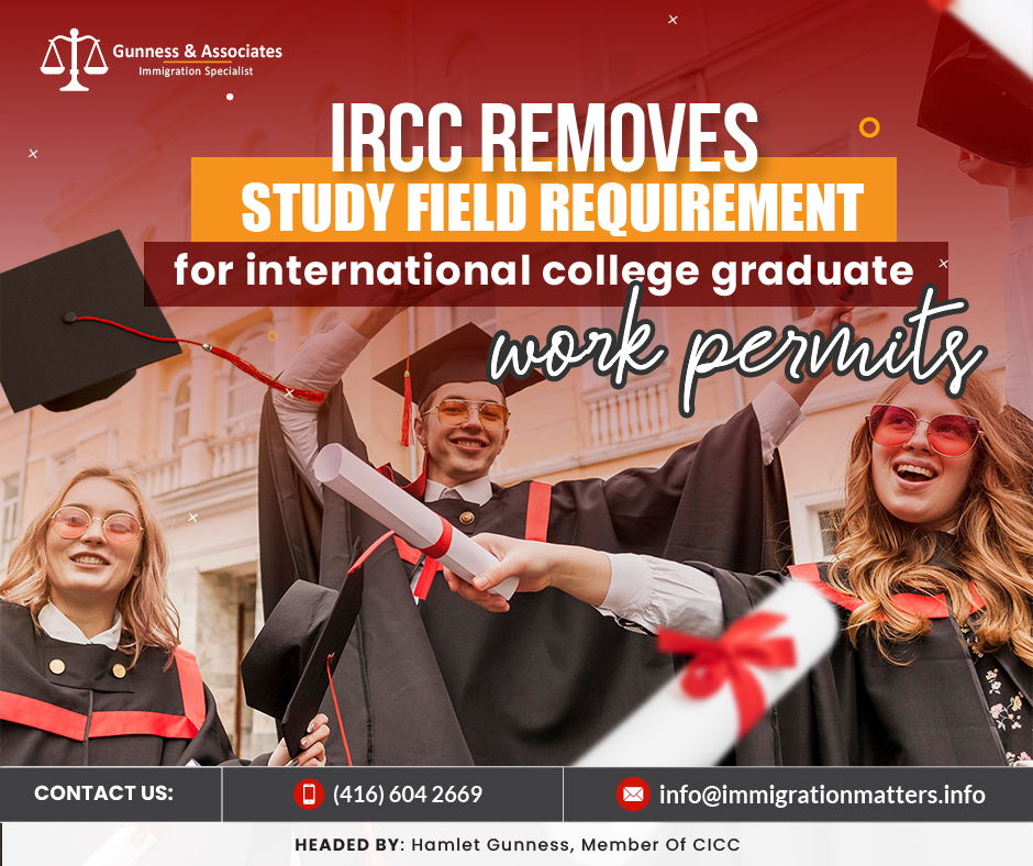 IRCC Removes Field of Study Requirement for International College Graduate Work Permits