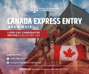 Canada Express Entry Draw #378: IRCC Invites 1,000 CEC Candidates with 533 CRS Score