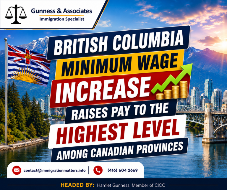British Columbia minimum wage increase