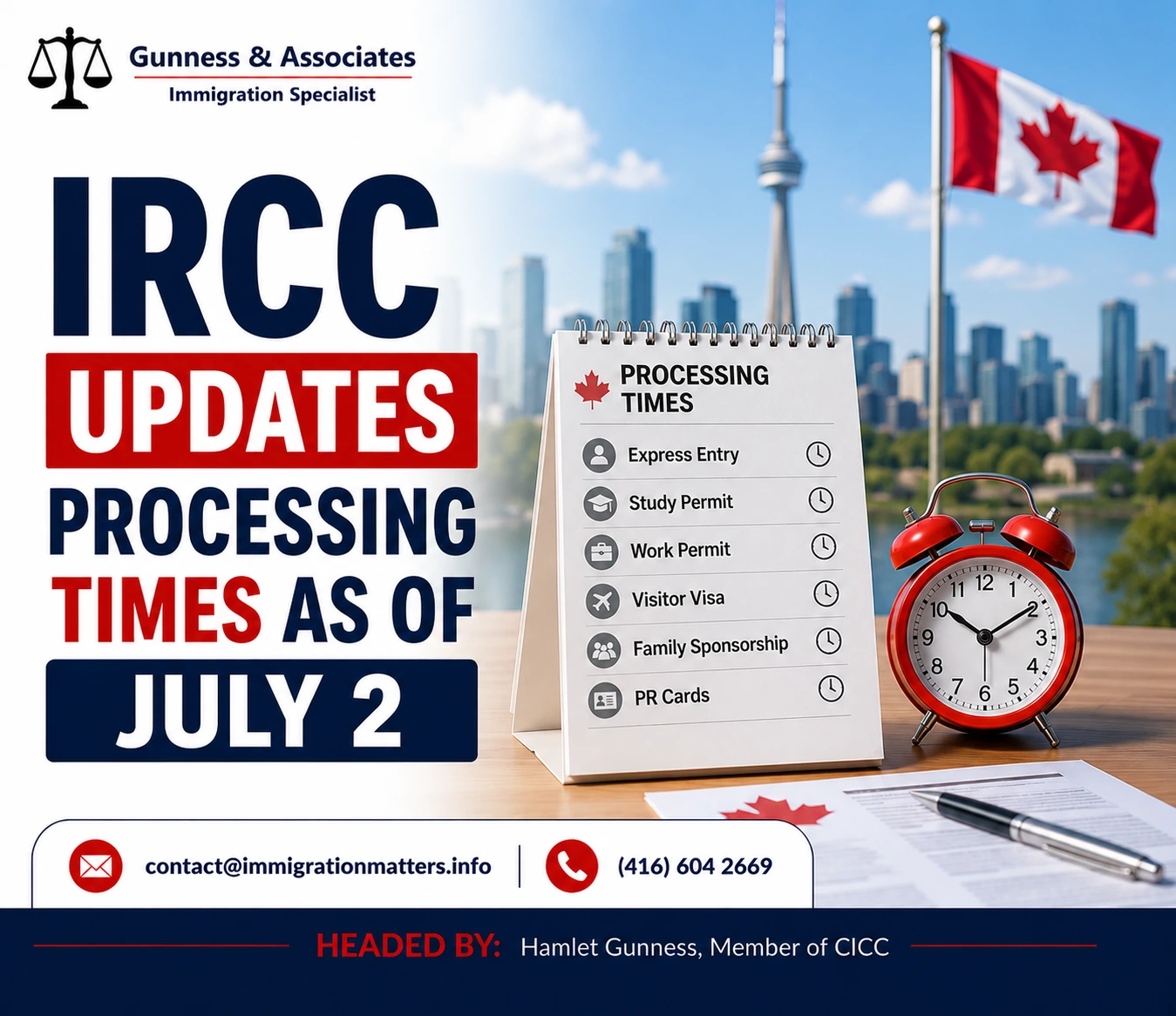 Latest IRCC processing time updates